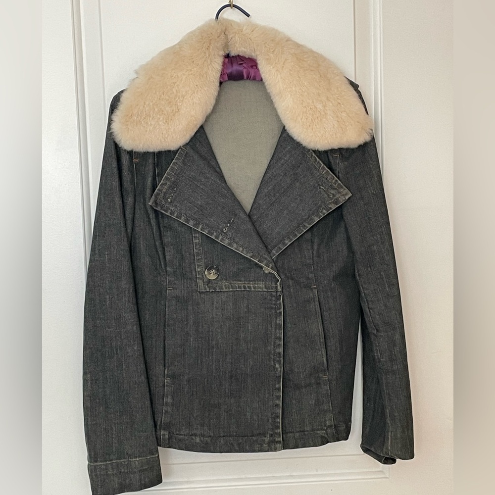 !!EUC!! Vintage Y2K Theory Hooded Denim Jacket Size Med!!